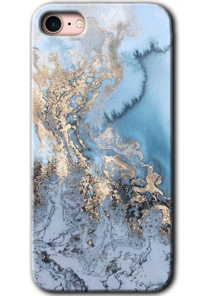 iPhone Se 2020 Kılıf Hd Desen Baskılı Arka Kapak - Eski Mermer