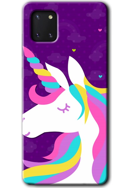 Galaxy Note 10 Lite Kılıf Hd Desen Baskılı Arka Kapak + Esnek Nano Cam - Unicorn Sleep