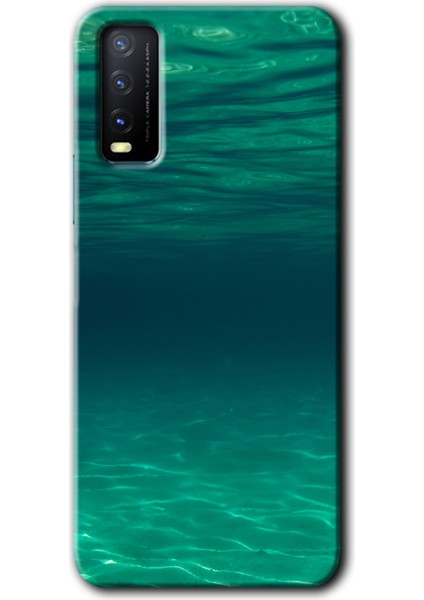 Vivo Y20S Kılıf Hd Desen Baskılı Arka Kapak + Esnek Nano Cam - Derin Deniz