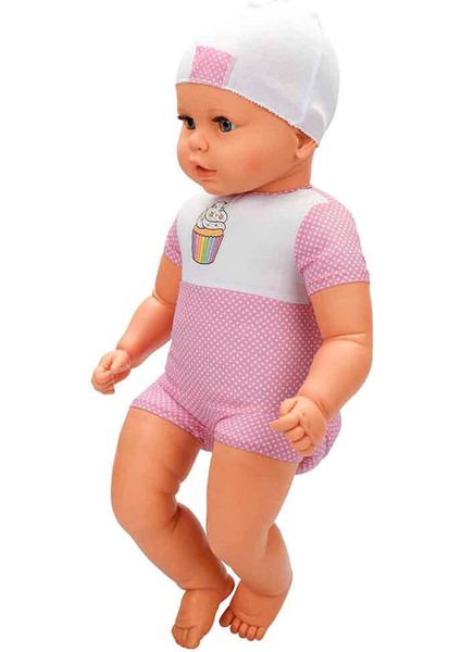 Dollz'n More Denis Bebek 60 Cm. 60012 - Pembe Puantiyeli-Beyaz Bere