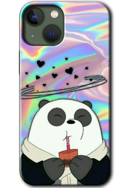 iPhone 13 Kılıf Hd Desen Baskılı Arka Kapak - Milkshake Panda