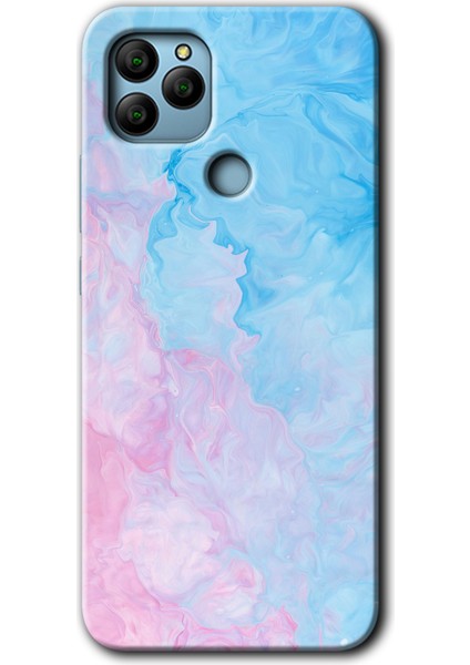 General Mobile Gm 22 Plus Kılıf Hd Desen Baskılı Arka Kapak + Esnek Nano Cam - Blue Art