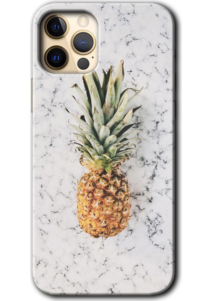 iPhone 12 Pro Kılıf Hd Desen Baskılı Arka Kapak - Ananas