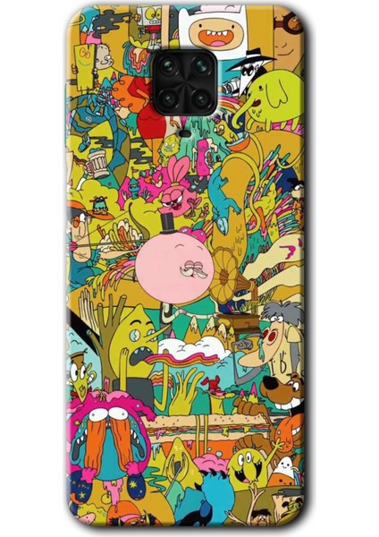 Redmi Note 9s Kılıf Hd Desen Baskılı Arka Kapak + Esnek Nano Cam - Süper Çizgi Kahramanlar 2