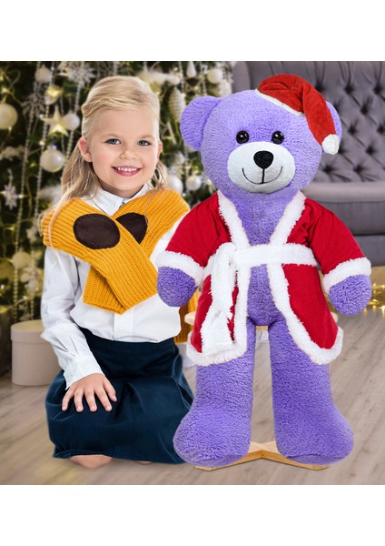 80 cm Noel Baba Şapkalı Ayıcık Yeni Yıl , Yılbaşı si