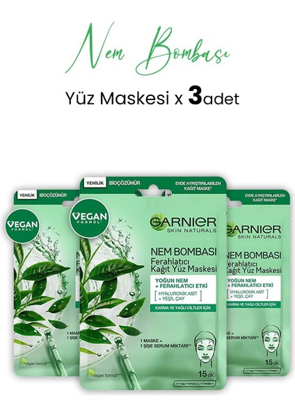 Kağıt Yüz Maskesi Ferahlatıcı Nem Bombası 28 gr x 3 Adet