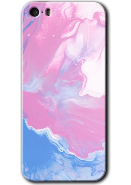 iPhone 5s Kılıf Hd Desen Baskılı Arka Kapak + Kırılmaz Cam - Liquid Art