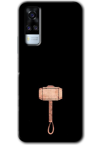 Vivo Y53S Kılıf Hd Desen Baskılı Arka Kapak + Kırılmaz Cam - Thor Çekiç
