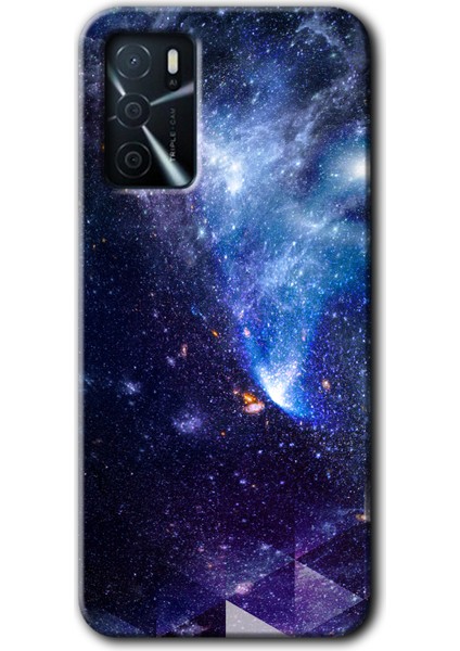 Oppo A16 Kılıf Hd Desen Baskılı Arka Kapak + Kırılmaz Cam - Galaksi