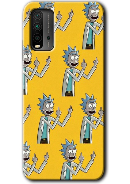 Redmi 9t Kılıf Hd Desen Baskılı Arka Kapak + Kırılmaz Cam - Rick Felsefesi