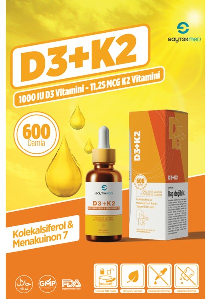 D3+K2 - Kolekalsiferol ve Menakuinon 7 İçeren Takviye Edici Gıda