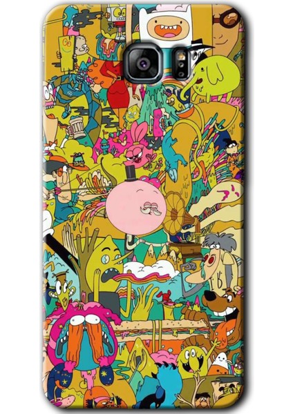 Galaxy Note 5 Kılıf Hd Desen Baskılı Arka Kapak + Esnek Nano Cam - Süper Çizgi Kahramanlar 2