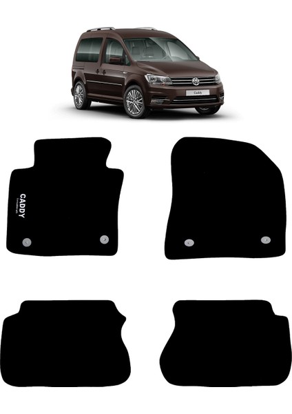 Volkswagen Caddy 2003-2020 Halı Paspas Siyah