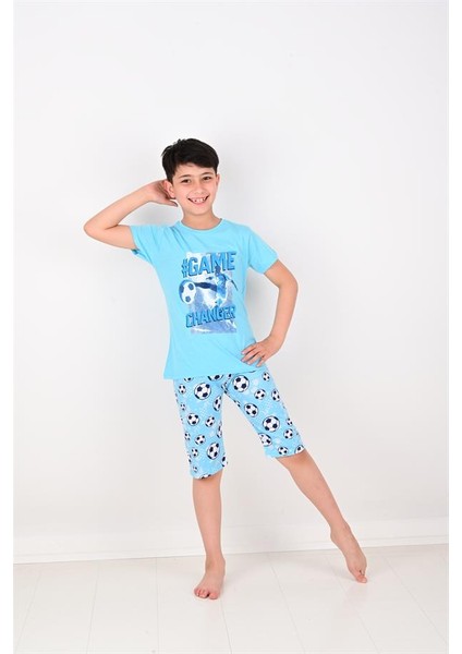 Erkek Çocuk Kısa Kollu Pijama Takımı Game Changer Mavi