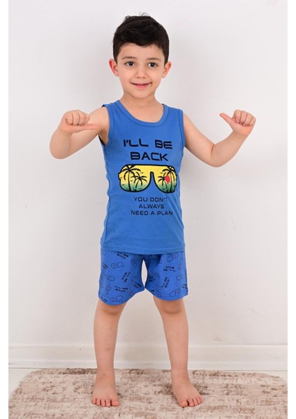 Erkek Çocuk Askılı Pijama Takımı Will Be Back Lacivert