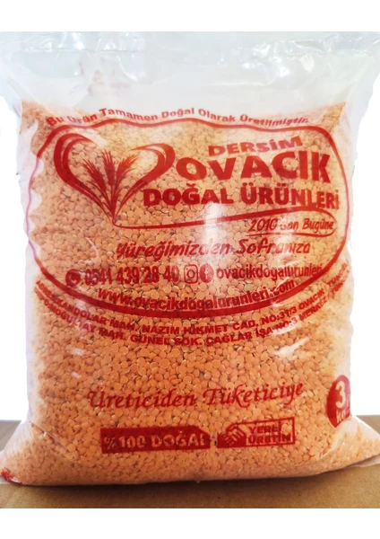 YERLİ KIRMIZI MERCİMEK (3KG)