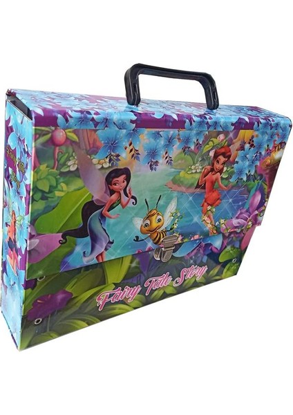 Saplı Klasör Kız Figürlü 1 Adet Kulplu Klasör 32X24X7 cm Okul Öğrenci Klasörü Saplı Çanta Saplı Dosya