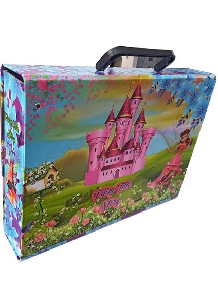 Saplı Klasör Kız Figürlü 1 Adet Kulplu Klasör 32X24X7 cm Okul Öğrenci Klasörü Saplı Çanta Saplı Dosya