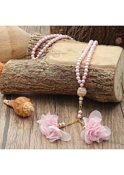 Hediyelik Seccade, Inci Tesbih, Çanta Boy Kur'an-I Kerim, Asetat Kutulu (26×23) Set Pembe