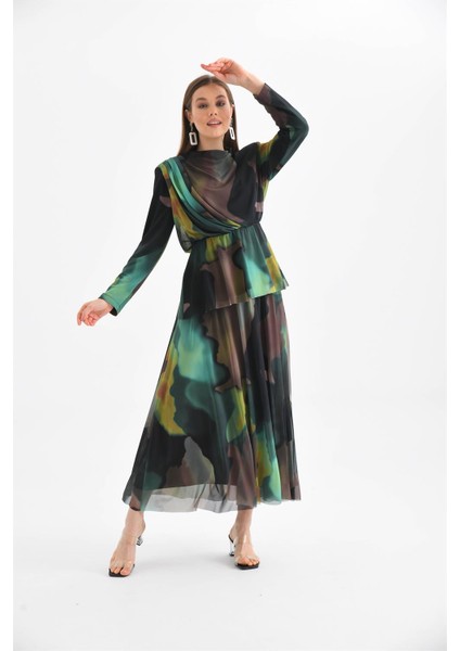 Kadın Likra Tül Takım Yeşil modelleri