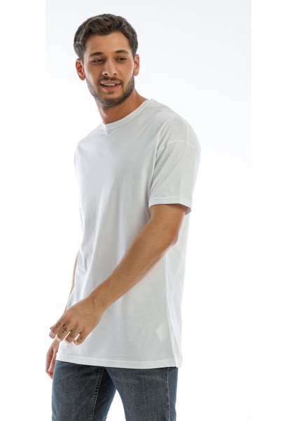 Moonlife Beyaz Erkek Oversize Düz Tişört fiyatları