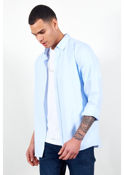 Mavi Erkek Kolay Ütülenebilir Standart Fit Normal Kesim Oxford Gömlek modelleri
