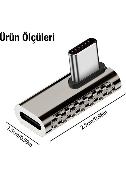 100W 20GBPS Dirsek Type-C Uzatma Adaptörü Type-C Çevirici ALL-36264