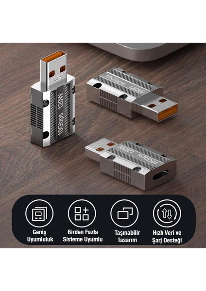 Macbook iPad 120W 10GBPS Type-C To USB Otg Adaptör Çevirici ALL-36262