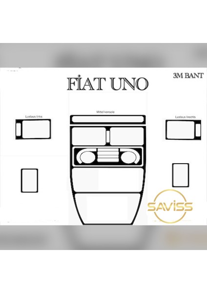 Fiat Uno  Maun Gül Desen Full Set Torpido Konsol Maun Kaplama (Gül Desenli Maun)