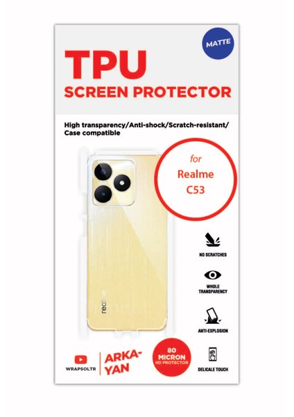 Realme C53 Mat Kaplama Arka ve Yan Koruyucu Hd Film