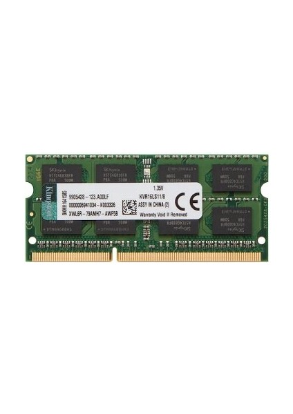 8 GB PC3L-12800 CL11 204-PİN Sodımm KVR16LS11/8 Ram Bellek