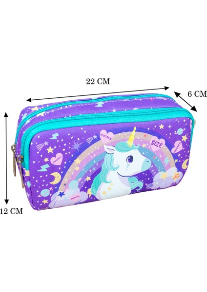 Kalem Kutusu Dream Like Unicorn Mor Iki Bölmeli Vegan Deri (Çift Gözlü Kalemlik) modelleri