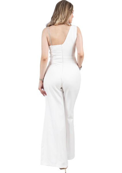 Taş Askılı Yırtmaçlı Tulum Ekru - Pedra Serisi modelleri