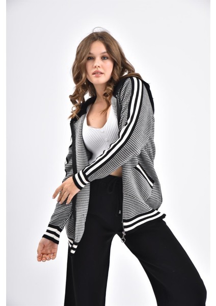 Kadın Kapşon Detay Ikili Takım Siyah