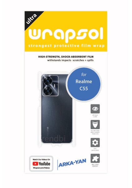 Realme C55 Ile Uyumlu Kaplama Arka ve Yan Koruyucu Film fiyatları