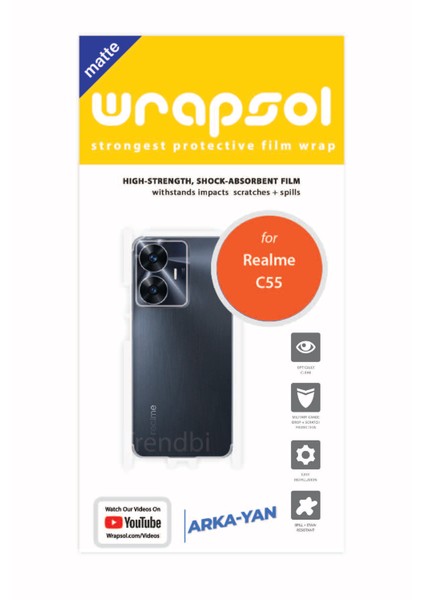 Realme C55 Ile Uyumlu Mat Kaplama Arka ve Yan Koruyucu Film fiyatları