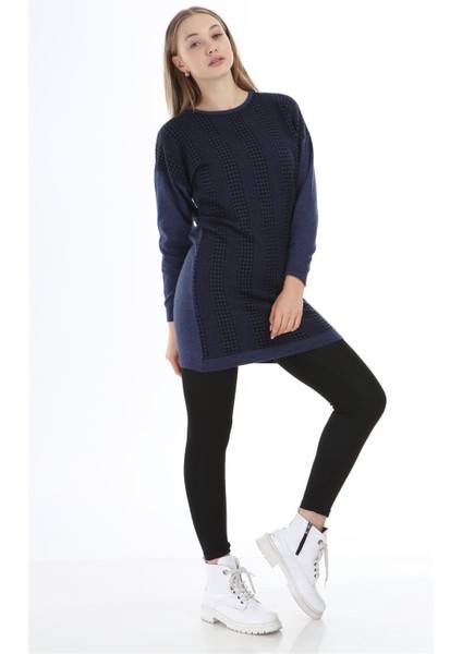 Kadın Desenli Tunik Indigo modelleri