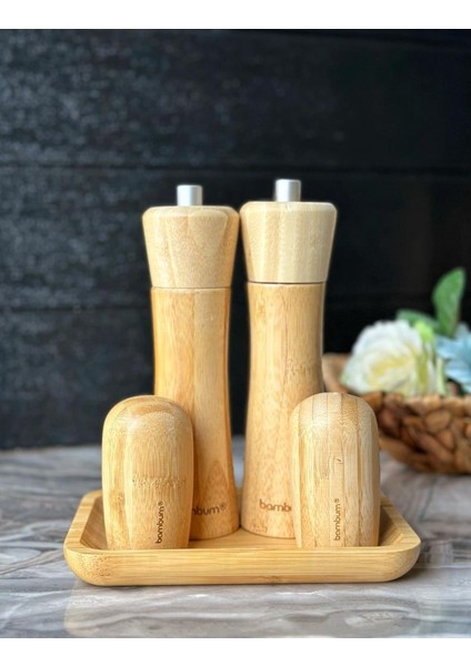 Verdure Tabaklı Tuzluk Biberlik Değirmen Seti 5 Parça fiyatları