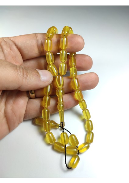 Iskeçe Tesbih Ayhan Turan Usta Işi Imzalı Mühürlü Sıkma Kehribar 2541 indirimleri