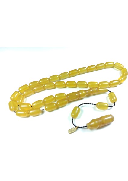 Iskeçe Tesbih Mehmet Mercan Usta Işi Imzalı Mühürlü Zar Kehribar Model 2522 fiyatları