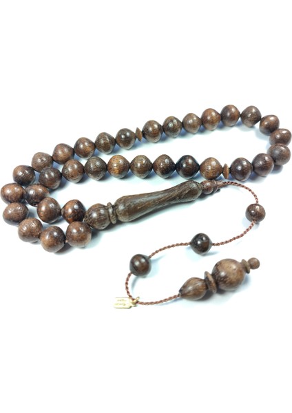 Iskeçe Tesbih Mustafa Uysal Usta Işi Imzalı Mühürlü Akasya Ağacı Model 2452