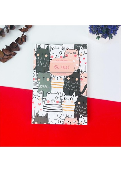 Be Free Kedi Tasarımlı Lastikli Defter