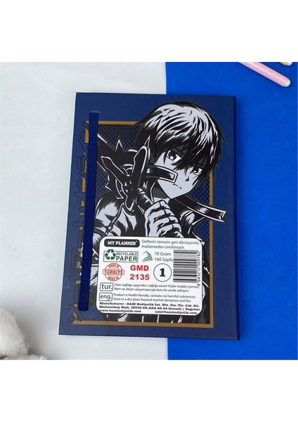Kazuto Kirigaya Tasarımlı Lastikli Defter
