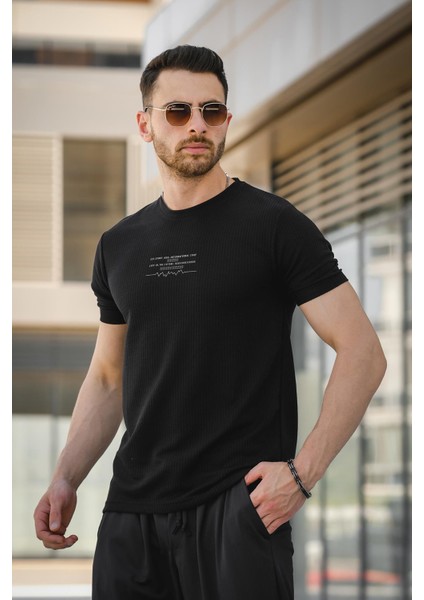 Ritmo Ritim Desen Baskılı Slim Fit Likralı Erkek Tshirt fiyatları