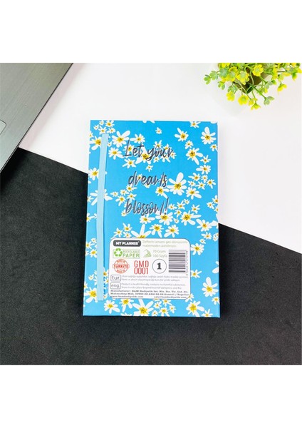 Hayallerin Çiçek Açsın Tasarımlı Lastikli Defter