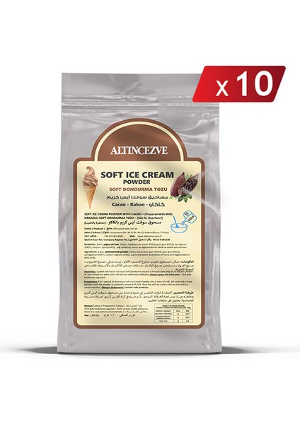 Soft Dondurma Tozu Kakaolu 1.300 gr x 10 Adet - 5l (Süt)