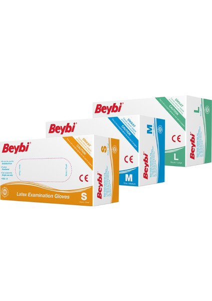 Pudralı Lateks Muayene Eldiven - 100'Lük Kutu Kutu M Beden