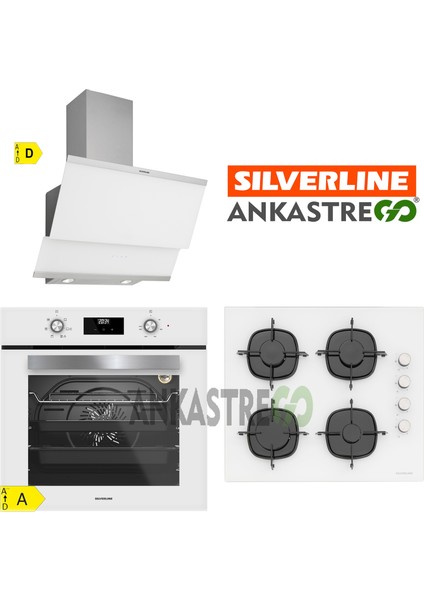 BO6502W02 - CS5335W01 - 3420 Classy 60 Beyaz Cam Ankastre Set