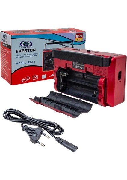 Nostalji Tasarımlı Müzik Çalar Everton Rt-41 Bluetooth-Usb-Sd-Fm fırsatları