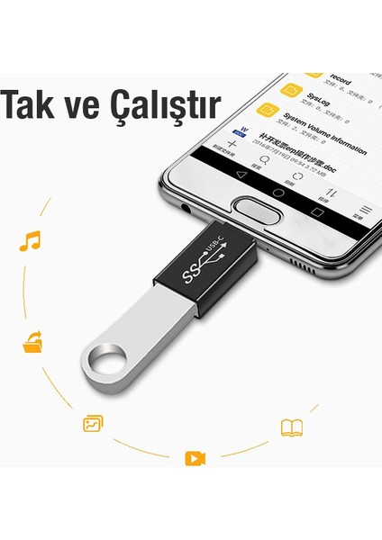 Dişi USB To Type-C Otg Çevirici Dönüştürücü Adaptör ALL-36282